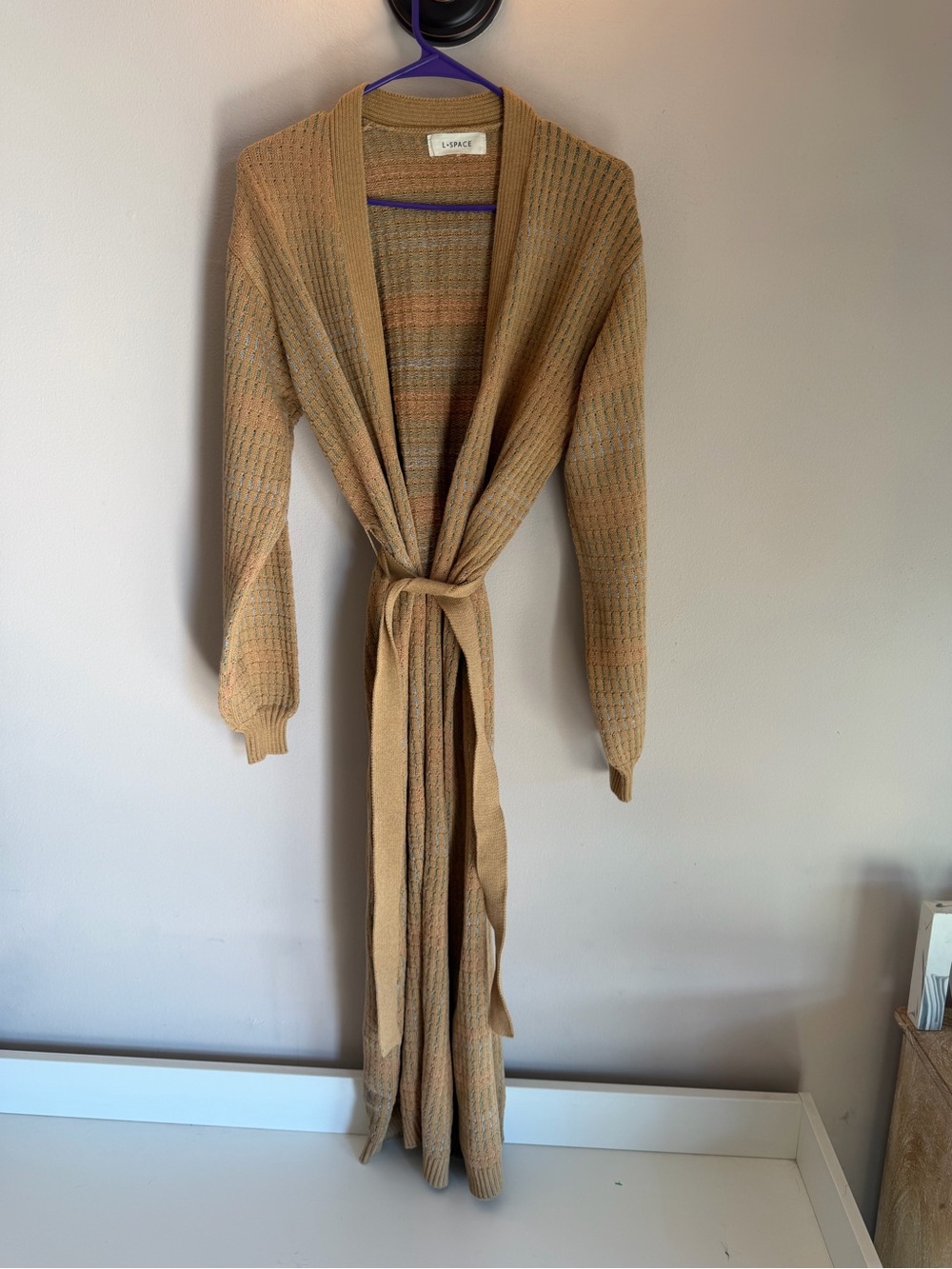 L*SPACE Sandy/Tan Knit Duster Cardigan XS/S